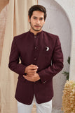 Men's Indian Ethnic Solid Mandarin Collar Bandhgala Jodhpuri Blazer Elegant Formal Wear