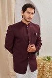 Men's Indian Ethnic Solid Mandarin Collar Bandhgala Jodhpuri Blazer Elegant Formal Wear