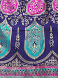 Blue & Magenta Banarasi Silk Lehenga Choli with Dupatta