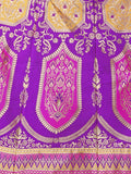 Purple & Yellow Banarasi Silk Lehenga Choli with Dupatta