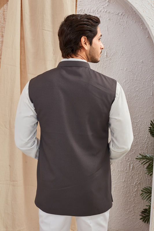 Men's Classic Solid Nehru Jacket Ethnic Waistcoat for Formal & Festive Wear