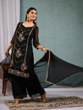 Indian Pakistani Elegant Black Georgette Embroidered Suit Ready To Wear Dress