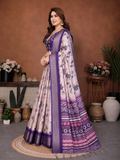 Purple Banarasi Silk Half Saree Lehenga Choli, South Indian Langa Voni Set