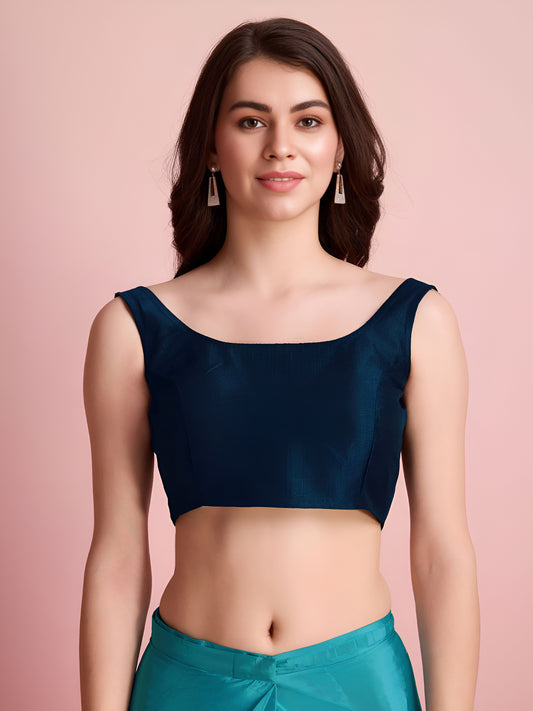 Teal Blue Satin Silk Saree for Evening & Festive Ready to Wear Saree