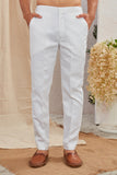 Men's Indian Designer Wedding Festive Wear Asymmetric Sherwani with White Churidar Pants