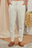 Men's Indian Designer Wedding Festive Wear Asymmetric Sherwani with White Churidar Pants