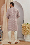 Men's Indian Designer Wedding Festive Wear Asymmetric Sherwani with White Churidar Pants