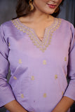 Elegant Lavender Embroidered Kurta Set for Women – Festive & Casual Wear