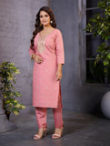 Elegant Pink Embroidered Kurta Set for Women – Festive & Casual Wear