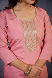 Elegant Pink Embroidered Kurta Set for Women – Festive & Casual Wear