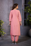 Elegant Pink Embroidered Kurta Set for Women – Festive & Casual Wear
