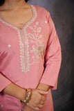 Elegant Pink Embroidered Kurta Set for Women – Festive & Casual Wear