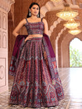Meher Maroon Banarasi Silk Lehenga Set with Dupatta
