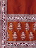Rust & Lavender Ajrakh Print Lehenga Set with Puff Sleeve Blouse