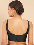 Women's Solid Silk Sleeveless Blouse Top Scoop Neck Ethnic & Party Wear for Saree, Lehenga, Skirt