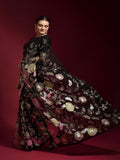 Gulabo Black Georgette Saree with Multicolor Thread & Sequin Floral Embroidery