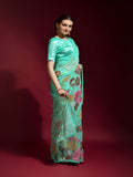 Gulabo Sky Blue Georgette Saree with Multicolor Thread & Sequin Floral Embroidery