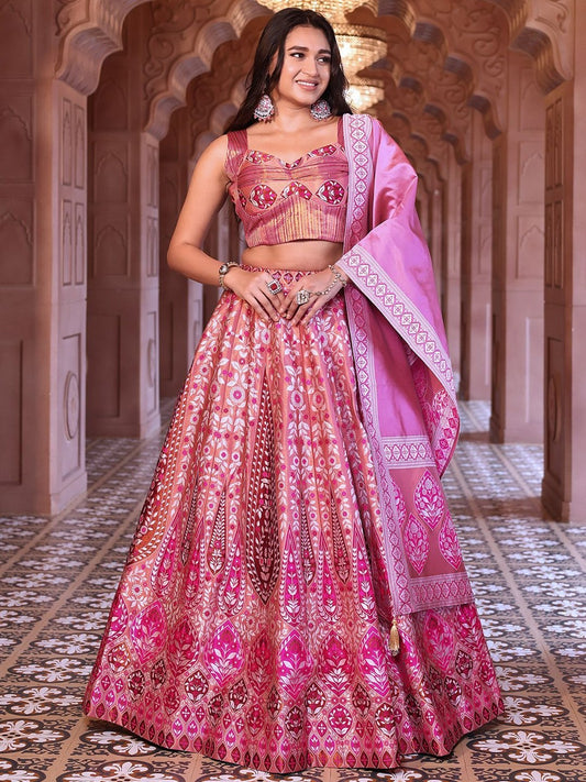 Blush Radiance Ethnic Printed Lehenga Set