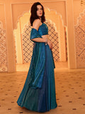 Teal Sapphire Pleated Lehenga Set