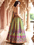 Sunlit Mustard Heritage Print Lehenga Set