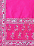 Magenta & Lavender Ajrakh Print Lehenga Set with Puff Sleeve Blouse